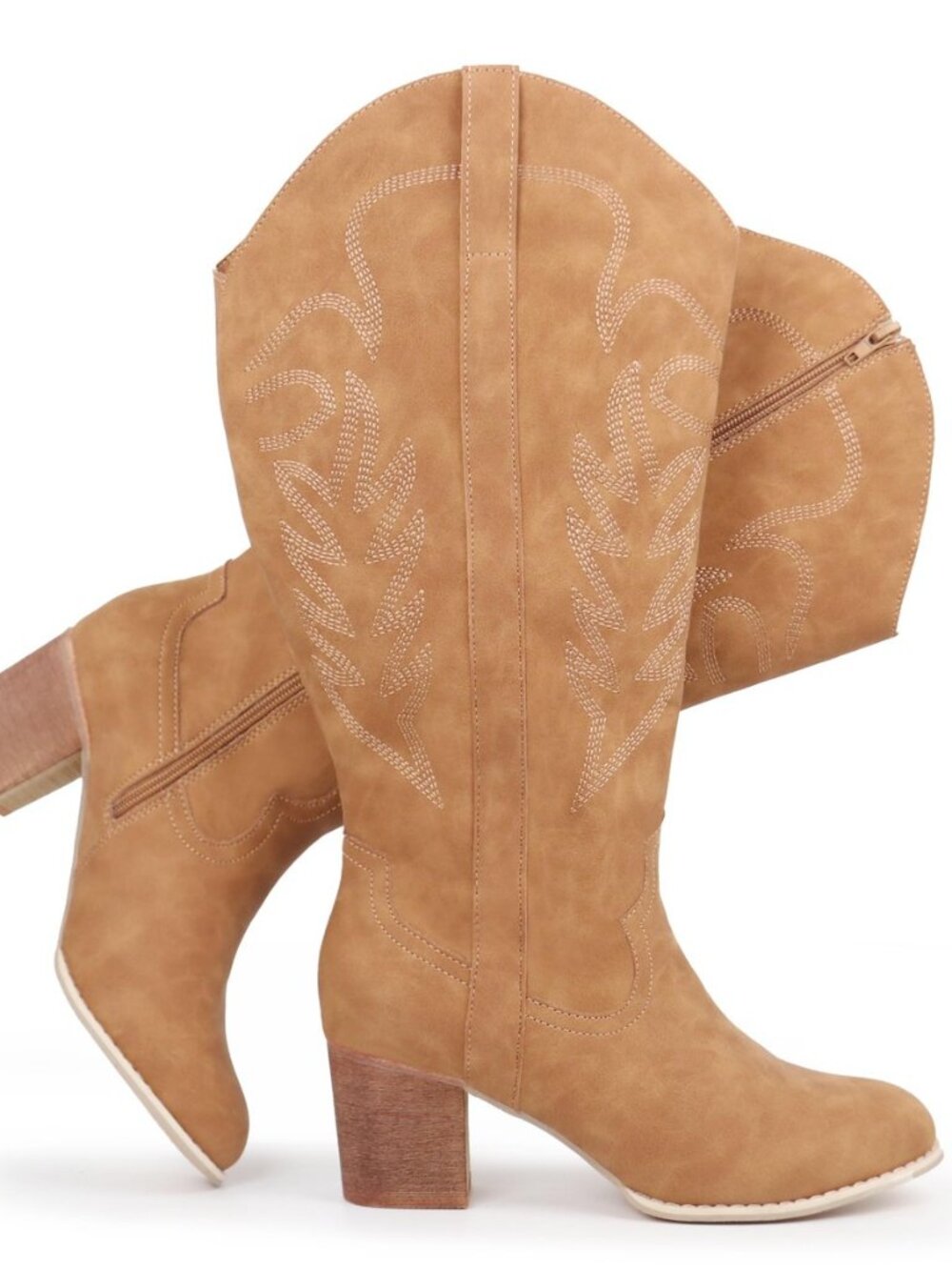 Women's Extra Wide Calf Cowboy Boots Embroidered Western Cowgirl Knee High Boots
